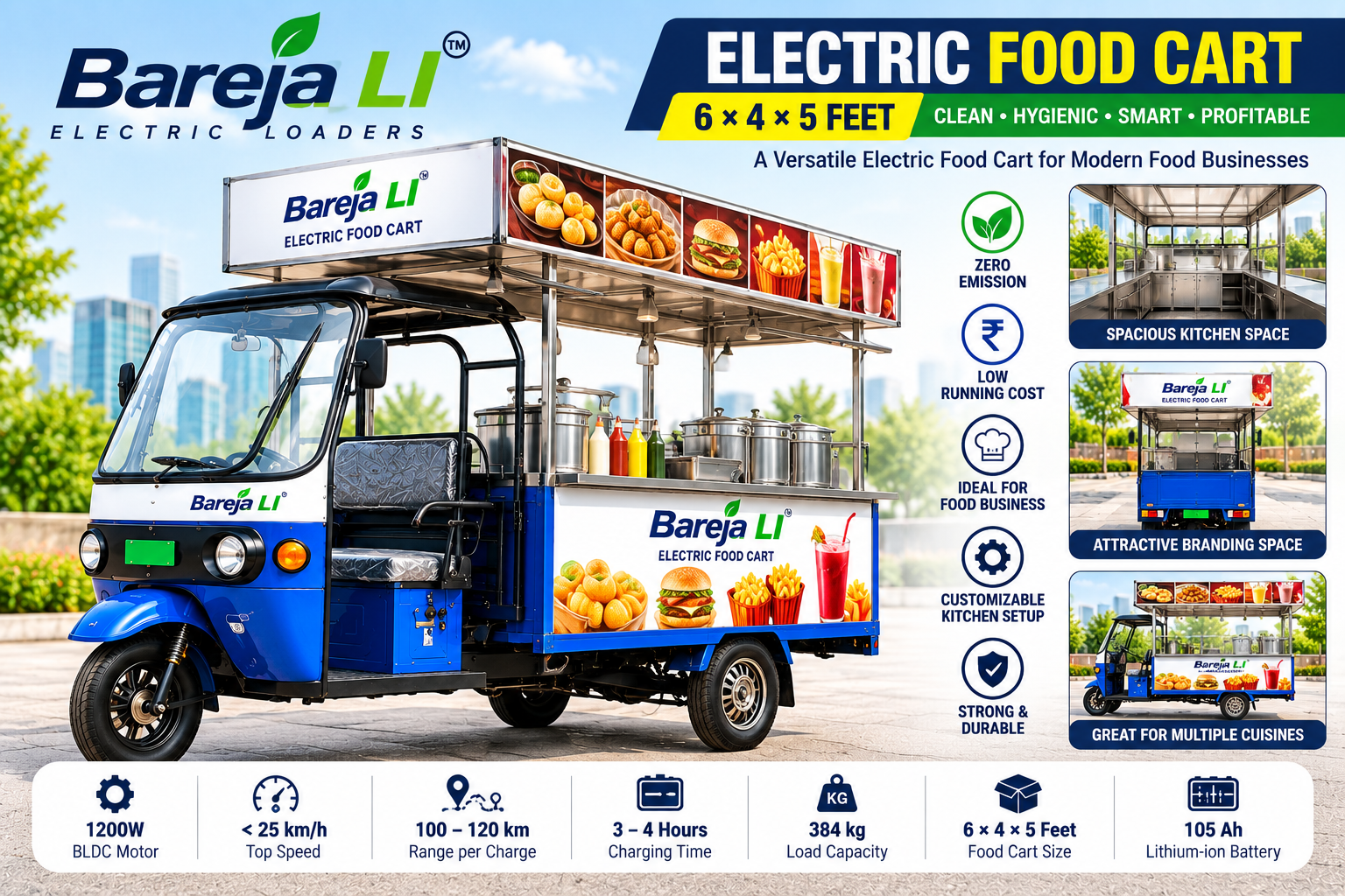 Food Cart (6x4x5) electric vehicle